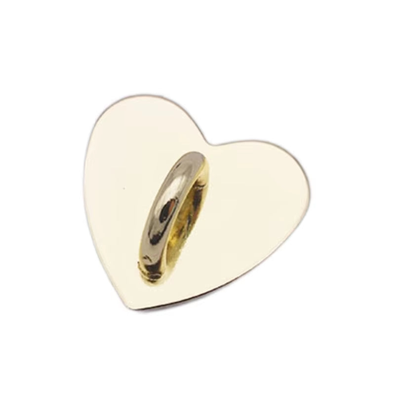 Diy Metal Flatback Heart Sticking Hooks Accessories for Jewelry Making Gold Silver Phone Case Charms Connecting Clasp