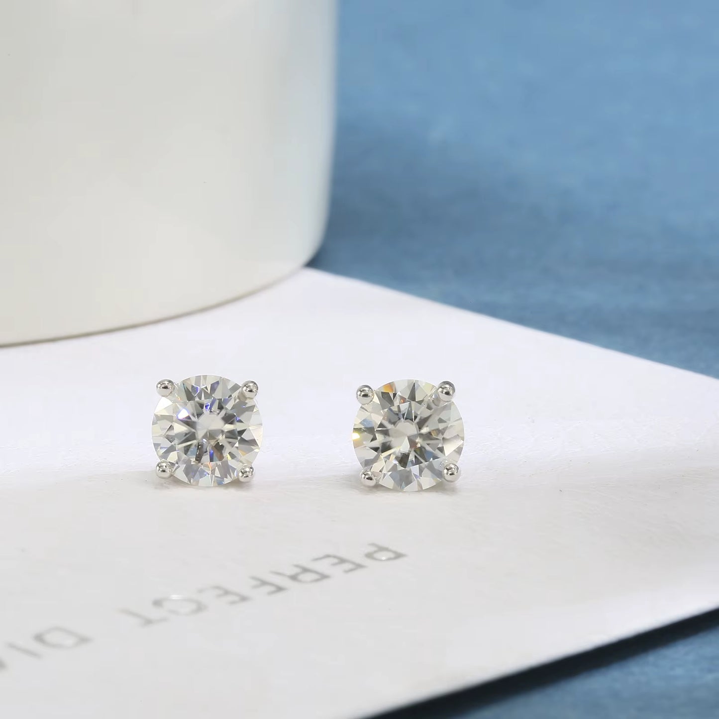 Moissanite Earrings for Women 925 Sterling Silver Plated 18K Gold Earrings Fashion Wedding Lab Created Diamond Gift for Jewelry