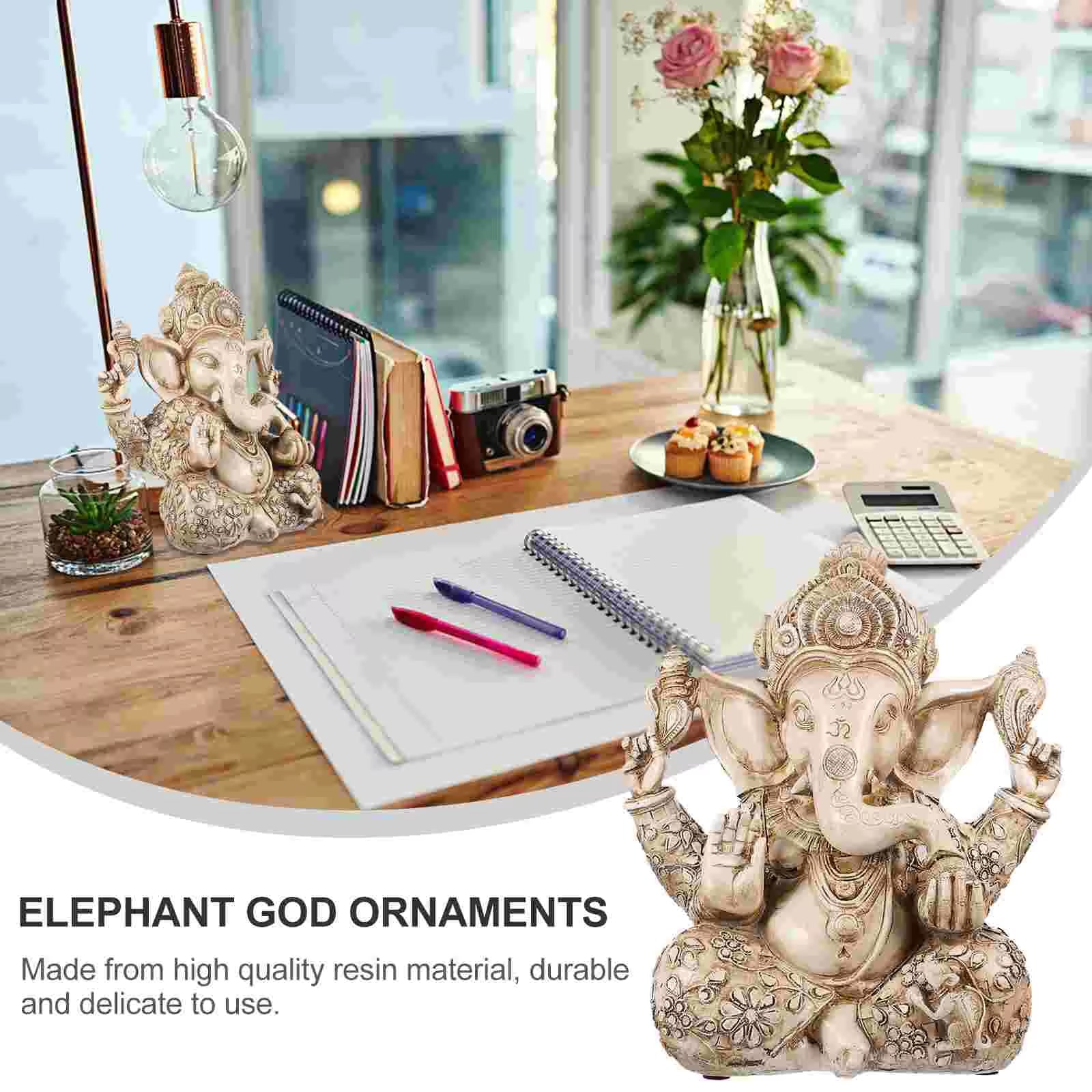 Resin Lord Ganesha Decoration Buddha Statue Indoor God Desk God Statue Wealth Ganesha Elephant Gifts