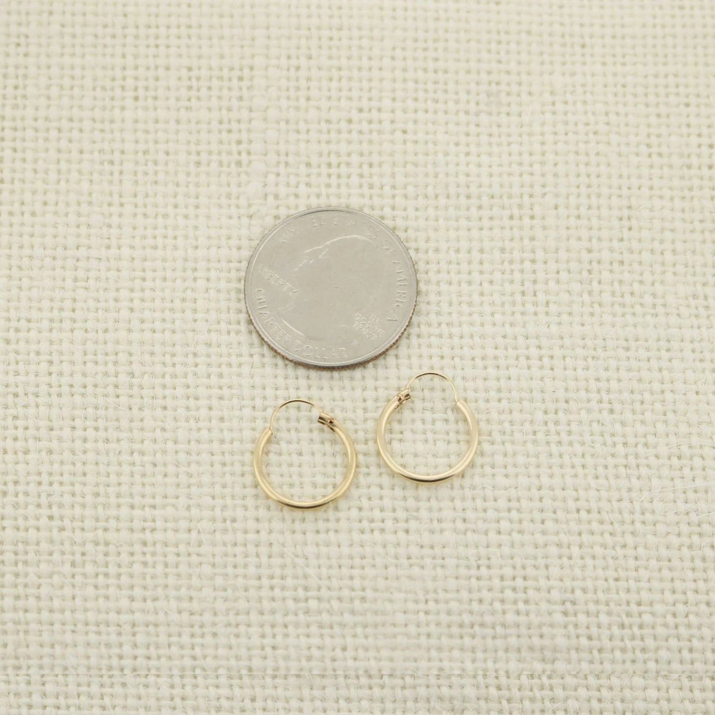 14K Yellow Gold Filled Hoop Earringsp 14 Mm