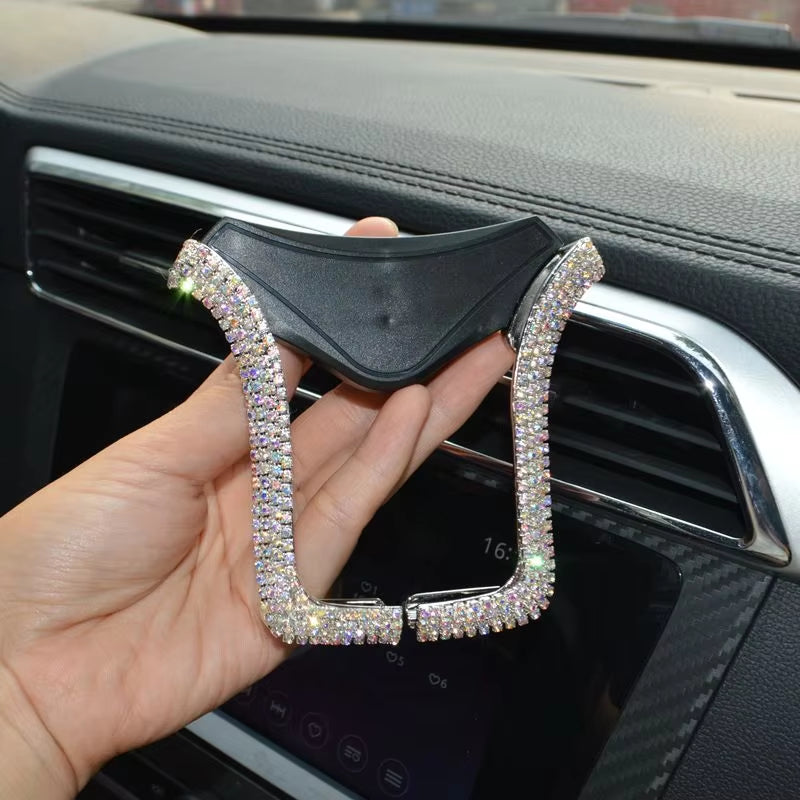 Universal Car Phone Holder with Bing Crystal Rhinestone Car Air Vent Mount Clip Cell Phone Holder for Iphone Samsung Car Holder