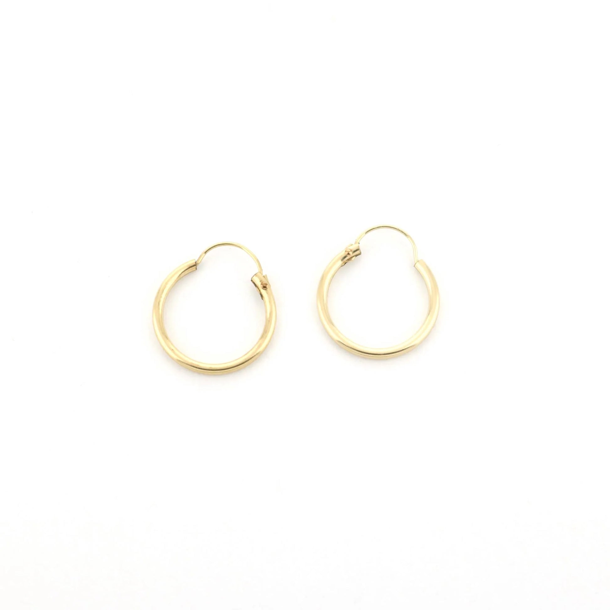 14K Yellow Gold Filled Hoop Earringsp 14 Mm