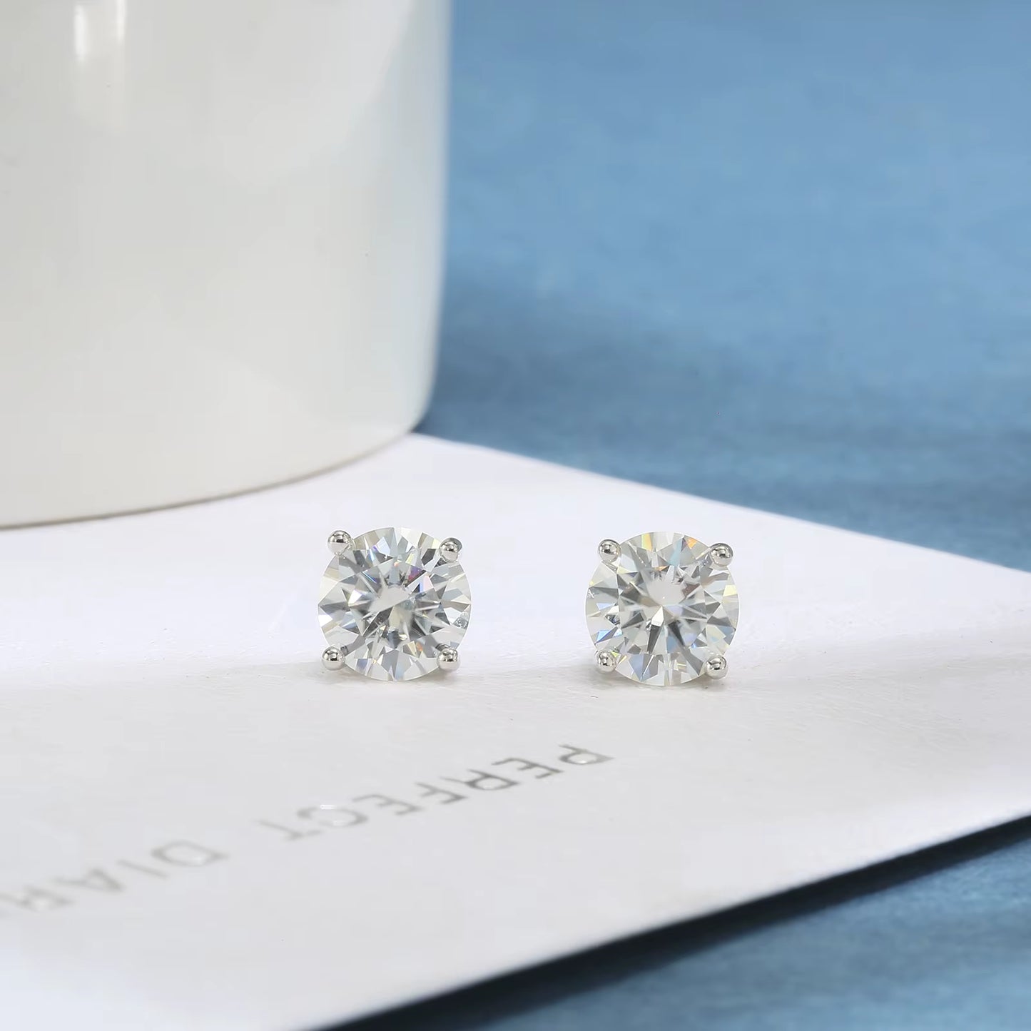 Moissanite Earrings for Women 925 Sterling Silver Plated 18K Gold Earrings Fashion Wedding Lab Created Diamond Gift for Jewelry