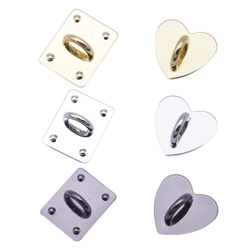 Diy Metal Flatback Heart Sticking Hooks Accessories for Jewelry Making Gold Silver Phone Case Charms Connecting Clasp