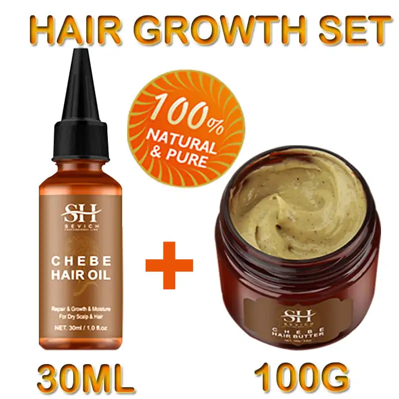 100G Fast Hair Growth Set Traction Alopecia Chebe Hair Mask anti Hair Break Hair Growth Oil Hair Loss Treatment Hair Care