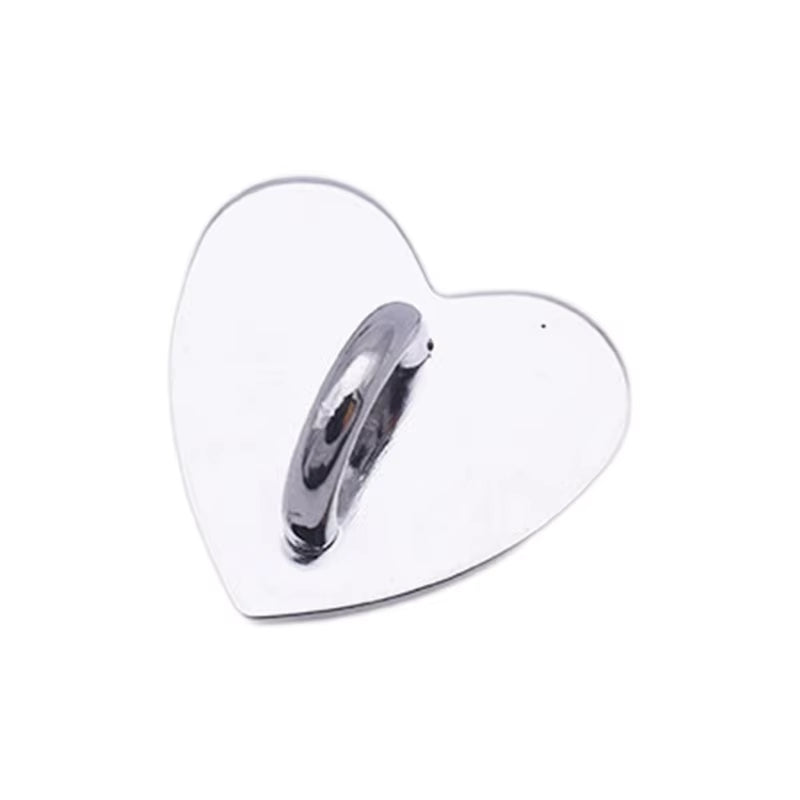 Diy Metal Flatback Heart Sticking Hooks Accessories for Jewelry Making Gold Silver Phone Case Charms Connecting Clasp