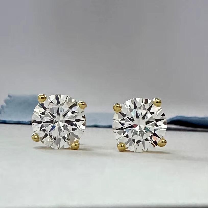 Moissanite Earrings for Women 925 Sterling Silver Plated 18K Gold Earrings Fashion Wedding Lab Created Diamond Gift for Jewelry