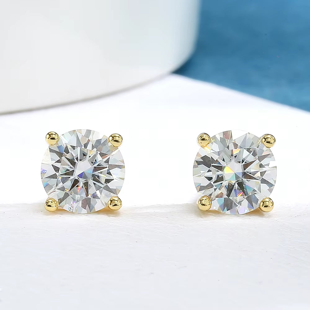 Moissanite Earrings for Women 925 Sterling Silver Plated 18K Gold Earrings Fashion Wedding Lab Created Diamond Gift for Jewelry