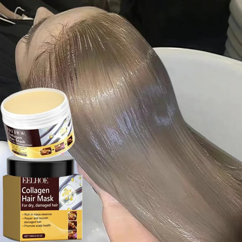 Collagen Keratin Hair Mask for Dry & Damaged Hair Revitalizing Hair Straighten Soft Smooth Moisturize Hair Treatment Hair Care